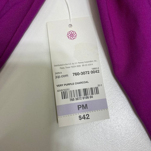 Made For Life Windbreaker Jacket Womens M Petites Purple Gray Pockets Zip New - Picture 6 of 10