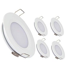RV Recessed Ceiling Light 2-3/4 Full Aluminum 12V White Finish, Cool White