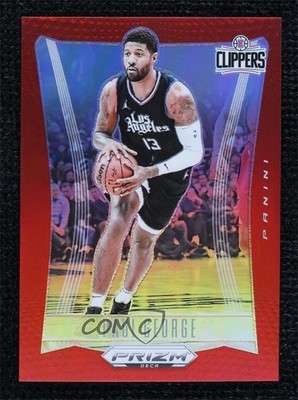 2023-24 Panini Prizm Deca Red Prizm 132/199 Paul George #86 18ms