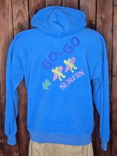 Vintage 80s Ocean Pacific Go Go Surfin Pullover Fleece Hoodie Large