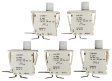 5 PACK Cherry 0E6940A0 Switch Pushbutton 10A 125/250 Vac Quick Connect White