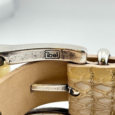 Vtg STREETS AHEAD LA Women\'s S Beige Leather Snake Embossed BELT Silver Buckle Vtg STREETS AHEAD LA Women main image 3