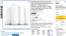 NETGEAR Orbi 370 WiFi 7 Mesh System RBE374 Router  3 Satellites BE5000