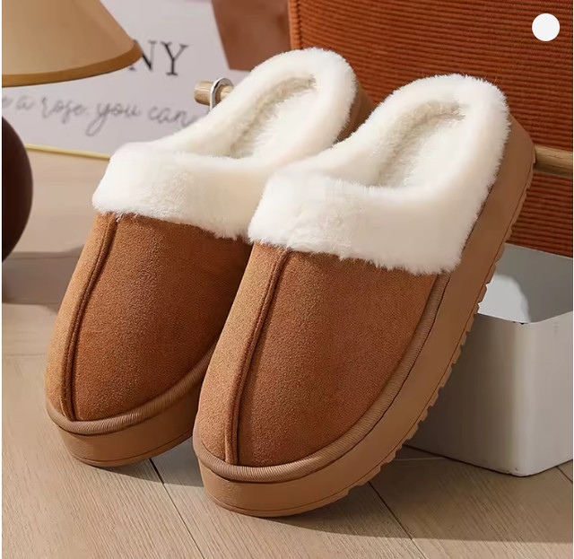 Chanclas De Peluche Para Mujer Pantuflas De Invierno Zapatillas De Casa Cálidas