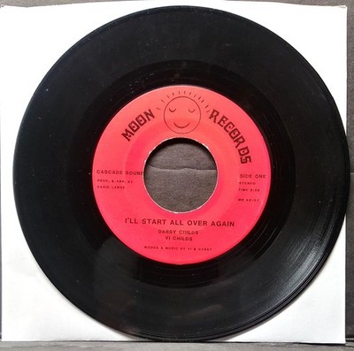 RARE 45 rpm NW country soul DARBY & VI CHILDS I'll Start All Over Again MOON 70s