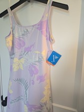 Columbia Women's Sleeveless Floral Sundress Lavender Yellow Size M