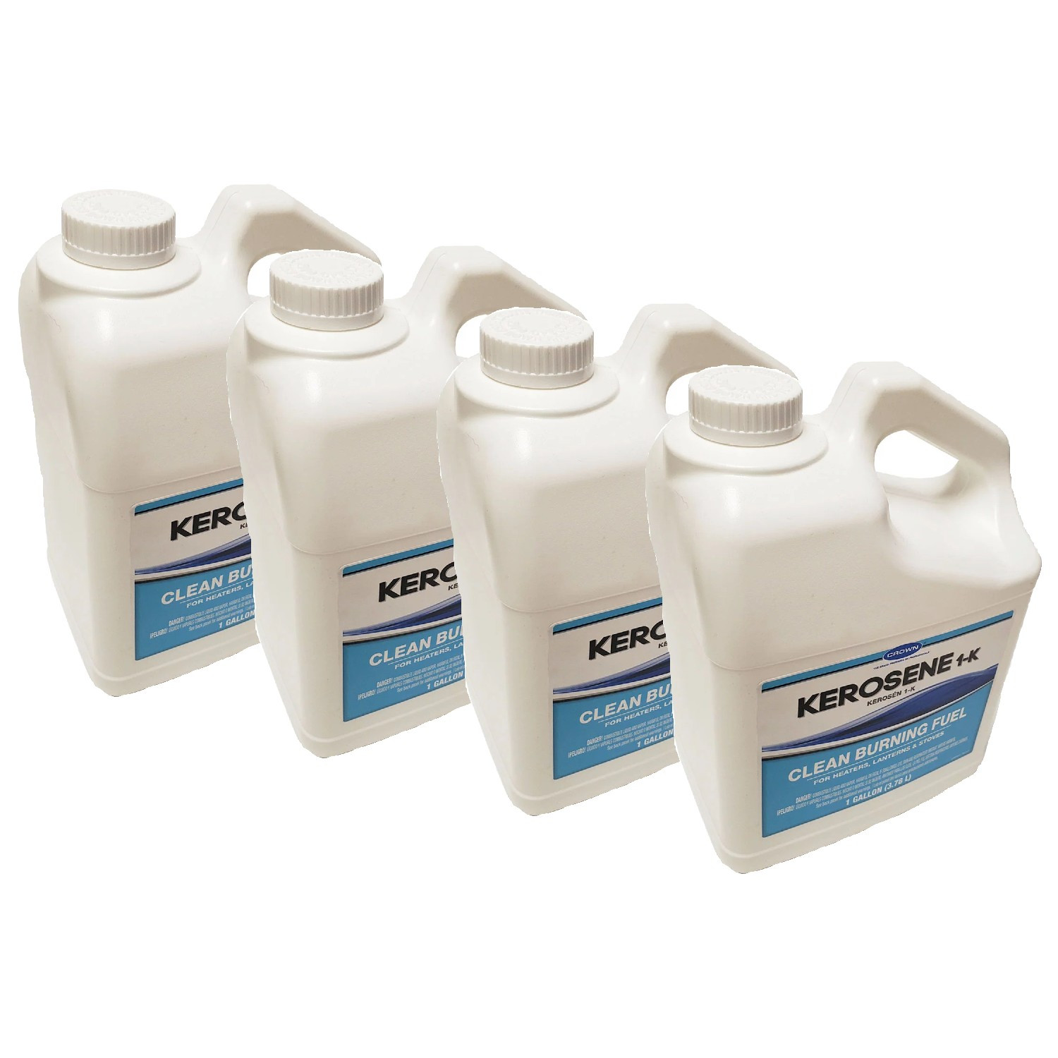 Crown K1 Clear Pure Petroleum Based Kerosene Case of Four 1 Gallon Jugs