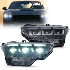 VLAND Projector LED Headlights Chrome For 2023-2026 Ford Mustang Sequential Turn
