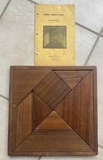 Hard Wood Wooden TANGRAM 7 Piece Set With Base Building Puzzle 11 X 11