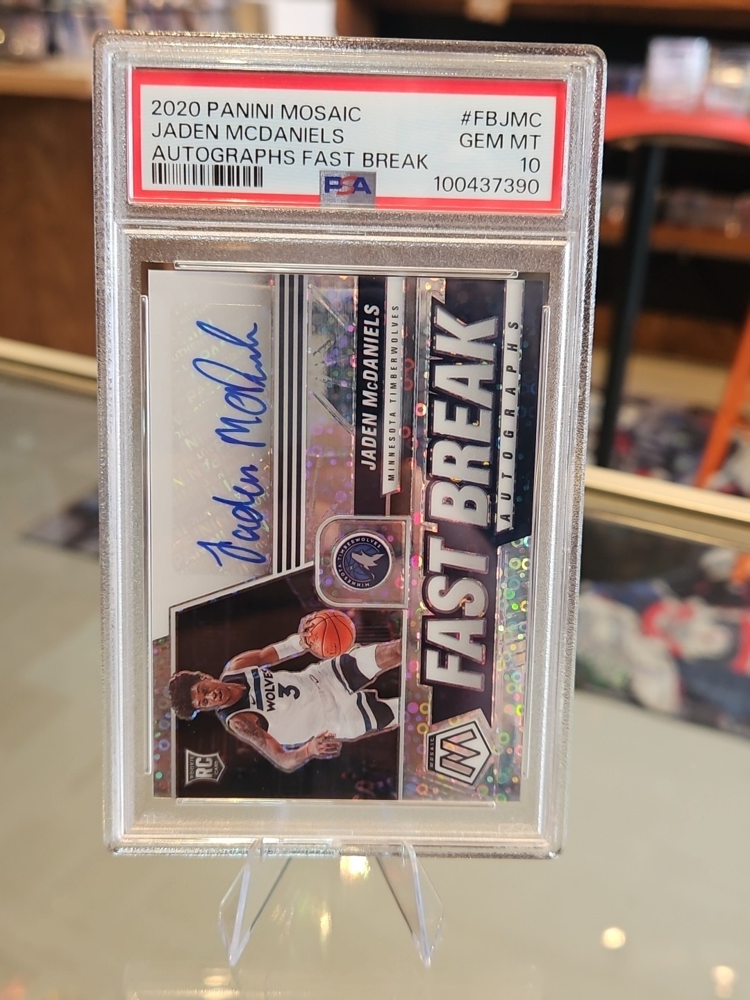 2020 Prizm Jaden McDaniels Fast Break AUTO Rookie Card PSA 10 Gem Mint 🔥 Wolves