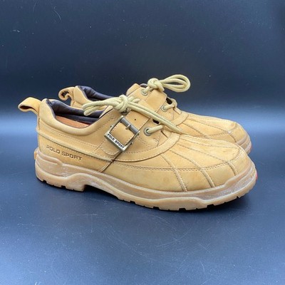 Polo Sport Ralph Lauren Duck Boots Mens 10.5 Tan Vintage 90s Leather Lug Sole