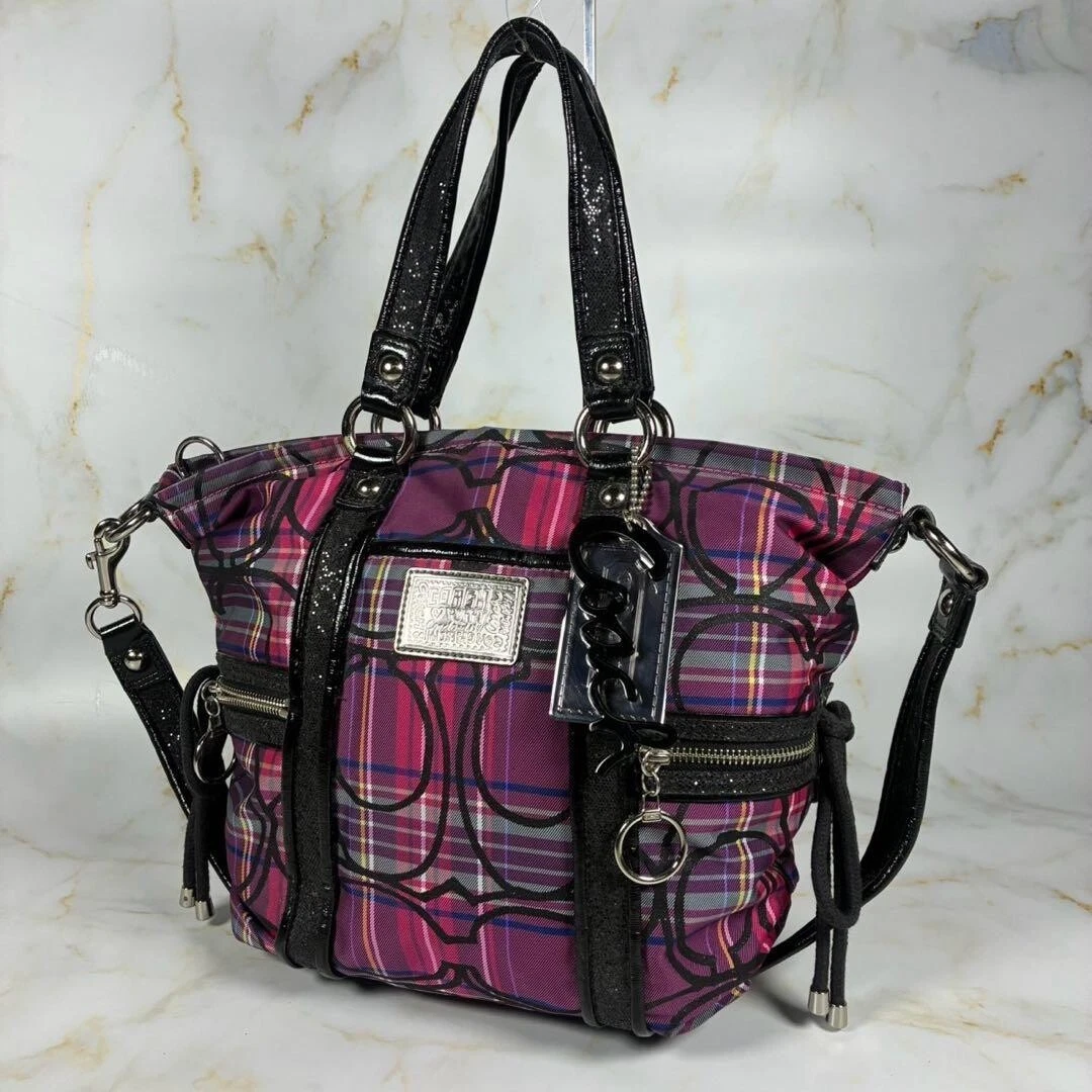 バッグ Coach Poppy Spangle 2way Bag Pink Ribbon Coach Poppy Shoulder Bag Pink Bags & Handbags for Women for sale