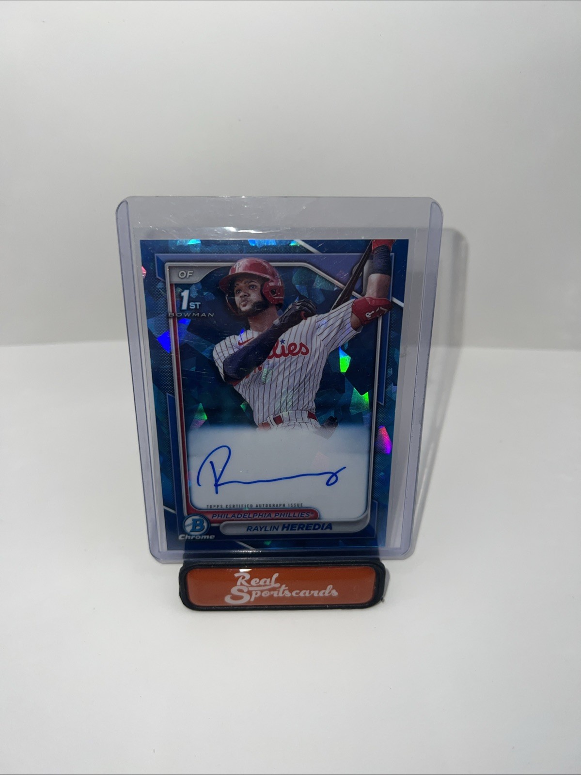 2024 Bowman Chrome 1st Sapphire Raylin Heredia Auto #BSPA-RH Phillies