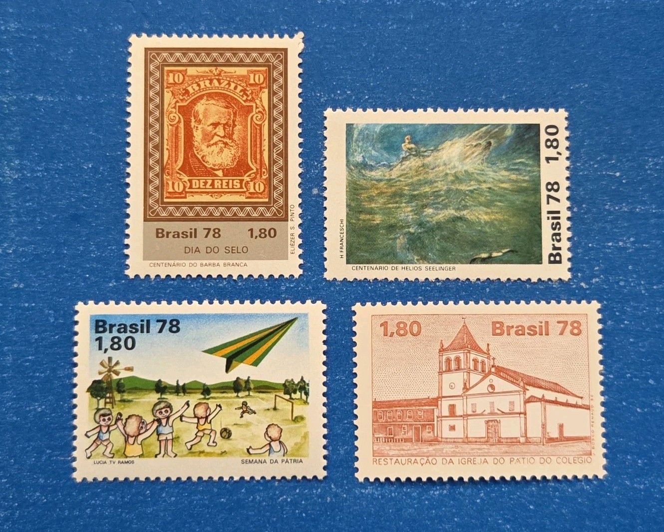 Brazil Stamps, Scott 1566-1567, 1571-1572 Complete Sets MNH