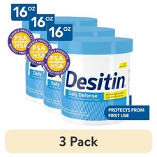 3 pack Daily Defense Baby Diaper Rash Cream, Butt Paste with 13 Zinc Oxide,