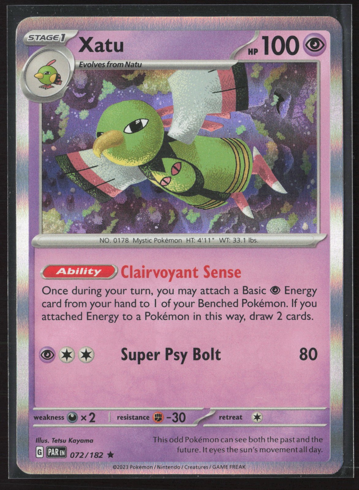 Xatu - Holo 072/182 NM Pokemon Card