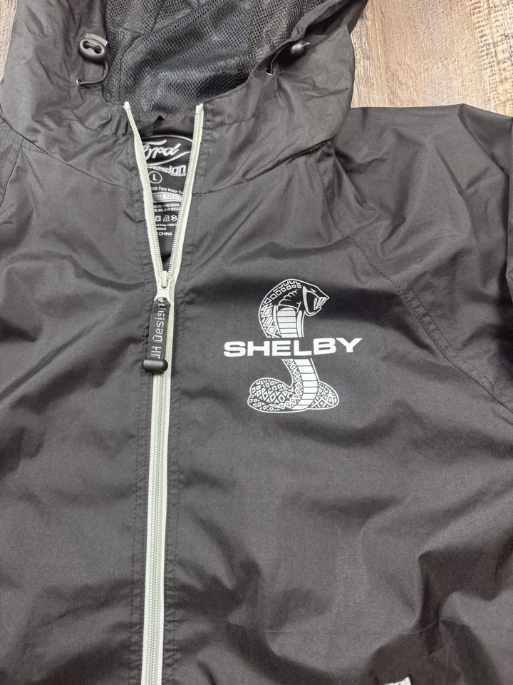 Mustang Shelby Raincoat Nylon Windbreaker Jacket Ford L Large - Image 2 of 4