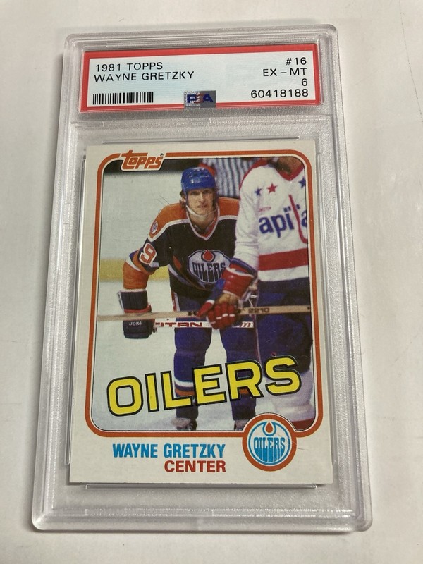 Psa 6 1981 Topps Wayne Gretzky Looks Nicer #16 *JJSTOYZ* Edmonton Oilers