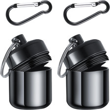 2 Pack Ear Plug Carrying Case Keychain, Waterproof Metal Earplug Case with Cara