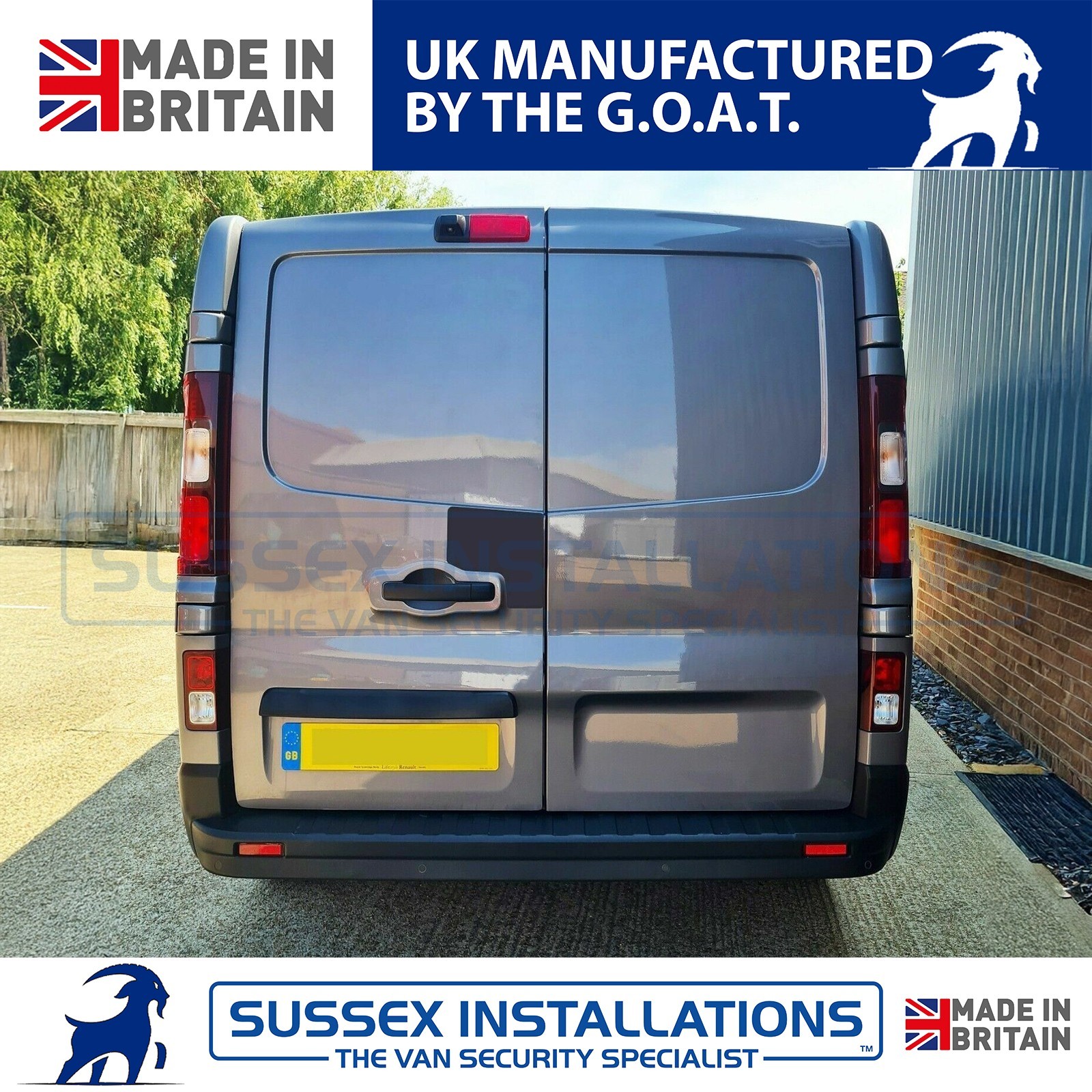 Large External & Internal Shields For Vauxhall Vivaro Rear Door Black