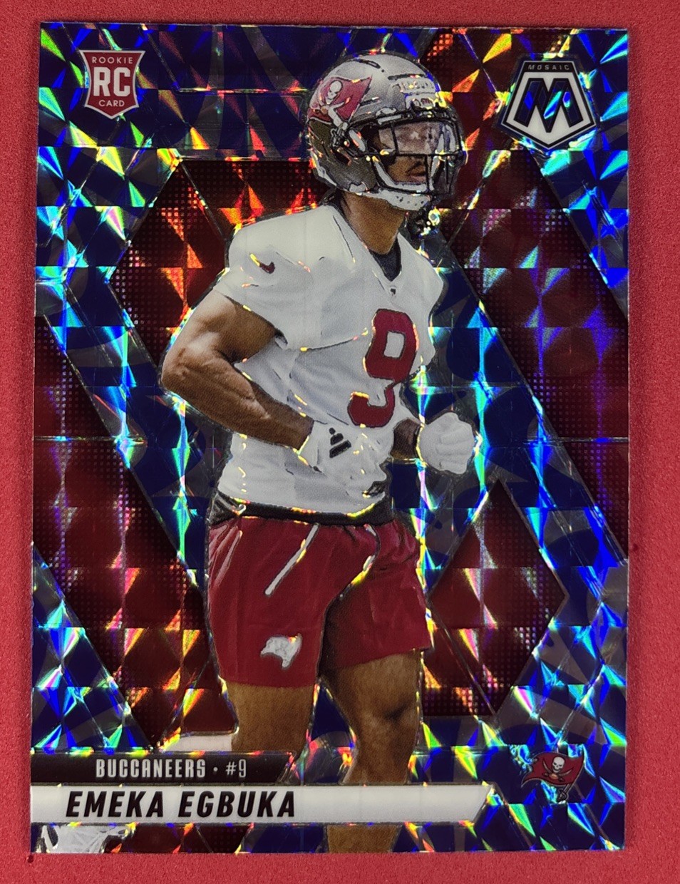 2025 Panini Mosaic Football Emeka Egbuka (RC) #376 Reactive Blue Mosaic - Bucs