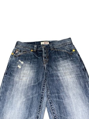 32x34 MEK JEANS BOOTCut OAXACA DISTRESS Embroidery Logo LGB if six