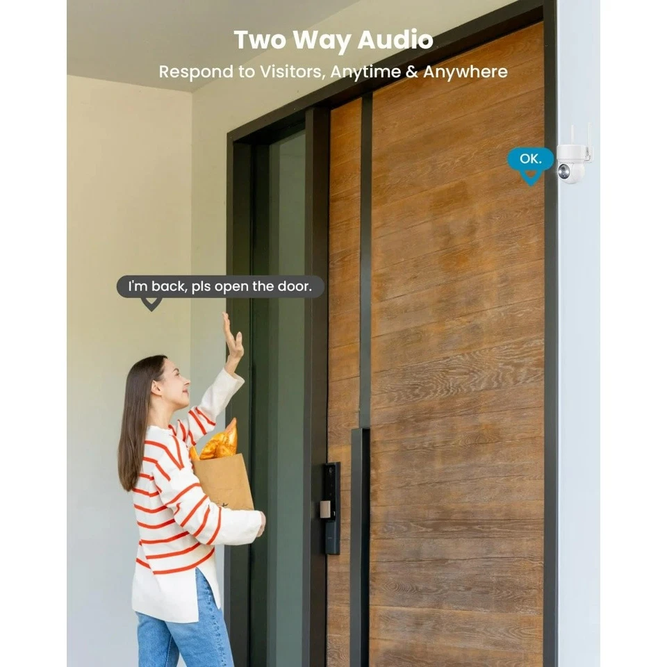 ieGeek 2K Wireless Outdoor Security Camera,Solar Panel Battery Powered 360° PTZ - Image 4 of 4