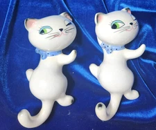 Vintage Holt-Howard Cozy Kitten Wall Pocket, Mid-Century Ceramic.  Two available
