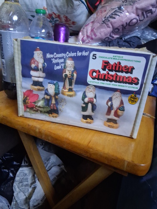 Vtg 1989 5 Pc Wee Crafts Father Christmas 3D Chocolate Mold Reproduction  By...