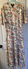 Vintage 90s Eddie Bauer Floral Cottagecore Midi Dress Knit Dress L