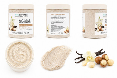 BATH RITUALS VANILLA & MACADAMIA BODY SCRUB 16.06 OZ EXFOLIATOR