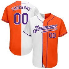American Baseball Jersey Custom Orange Purple White Authentic Split Fashion Base