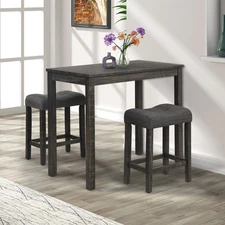 Roundhill Furniture Sora Wood Counter Height 3-piece Dining
