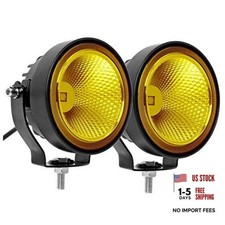 Yellowamber Led Fog Lights Pod Lights - 4x4 Work Auxiliary - 4 Inch Yellow