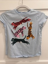Hanna Andersson Light Blue Tee with Multicolor Tiger Pack