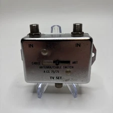 Vintage 75 ohm Switch Cable TV Antenna Splitter Box A-CS Untested