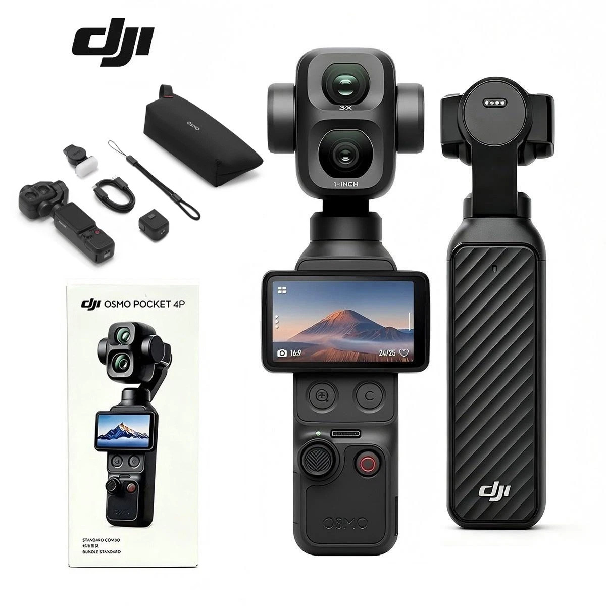 DJI Pocket Four pro (4P) Standard Dual 1" Cam 3x Zoom 17-Stop 4K/240fps Cinema