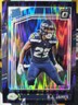 2024 Panini Donruss Optic - Rated Rookie D.J. James #222 Purple Shock Prizm (RC)