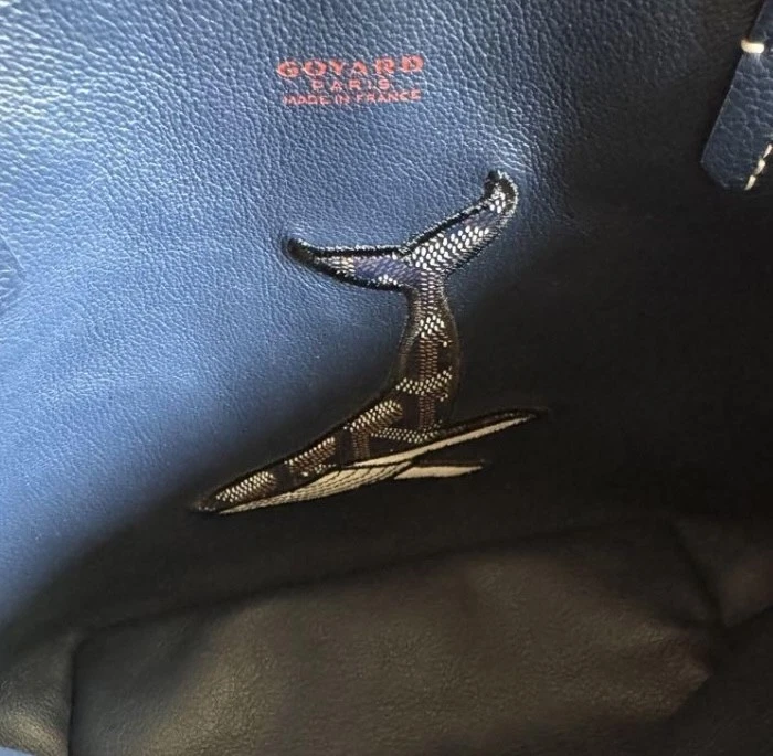 Goyard Anjou Mini Tote Bag Pouch Navy borsa a mano reversibile balena originale nuova rara