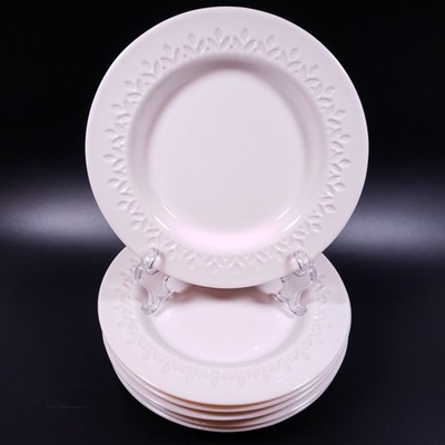 IKEA PARADISISK Off White Shell Pink Floral Tempered Glass SALAD PLATE SET