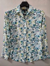 Banana Republic Top Womens S Blouse Button Up Long Sleeve Floral AOP Colorful
