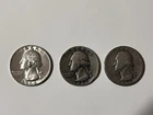 Washington Quarter Lot - Circulated Unbranded - 90% Silver 1937, 1942 D, 1964 D