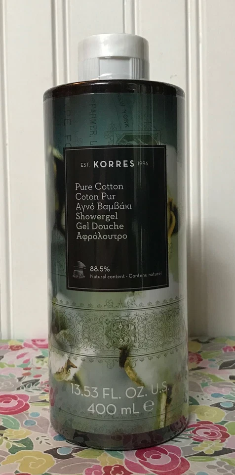 ONE NEW & SEALED KORRES PURE COTTON SHOWER GEL 13.53 OZ BODY WASH