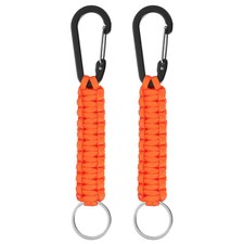 2 Pcs Paracord Keychain Lanyard Keychain Cord with Hook Orange