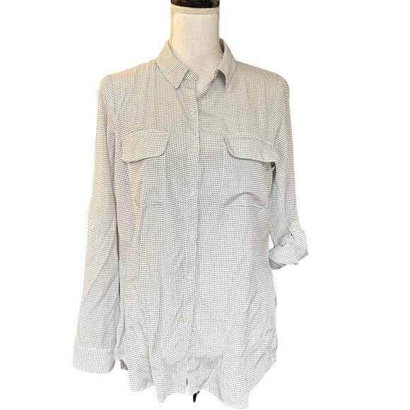 Express Button Down Roll Tab Convertible Sleeve S… - image 1