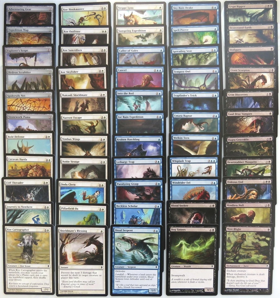 ZENDIKAR ~ Complete 101 Card COMMON SET MtG goblin expedition map vines vastwood - Image 2 of 3