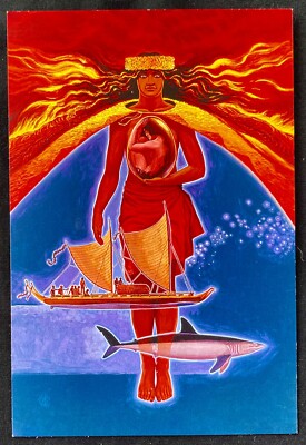 開運絵画　❀HAWAII❀ポジティブソウル HAWAII VOLCANOES NATIONAL PARK Postcard HERB KANE ART Pele Voyage