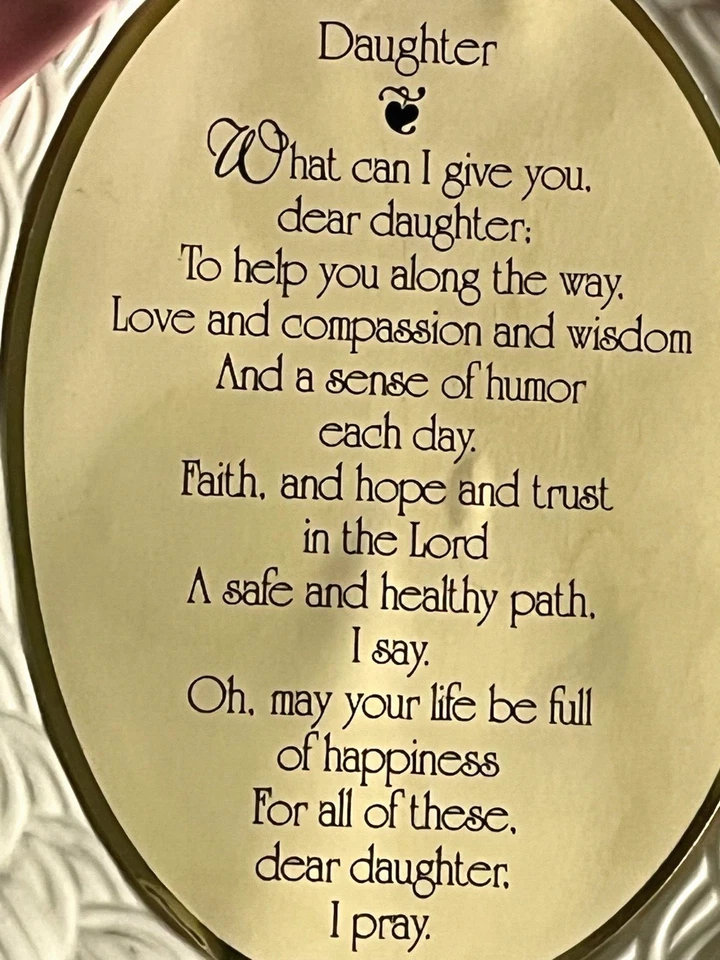 Placa de cerámica floral ovalada pintada a mano decoración del hogar hija 10" - Regalos artísticos Foto 3 de 4