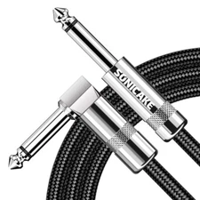 SONICAKE Guitar Cable 10ft 3m Amp Cord for Electric Guitar Bass Instruments Blac