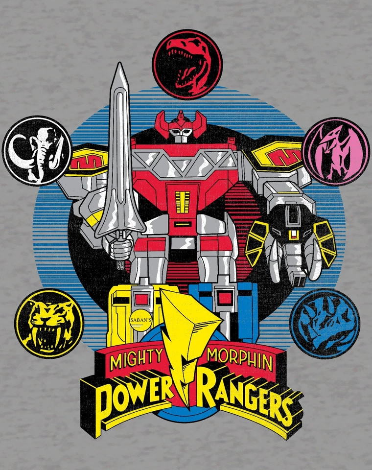 Sudadera Oficial Power Rangers Megazord Mighty Morphin Rangers Suéter Regalo Foto 2 de 4